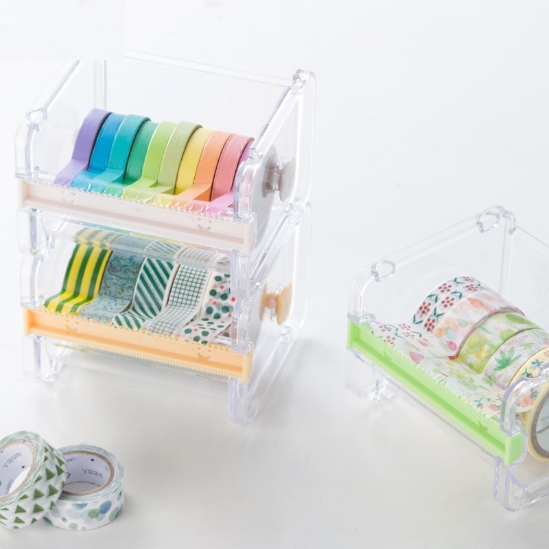 Washi Tape Cutter Transparent Dispenser