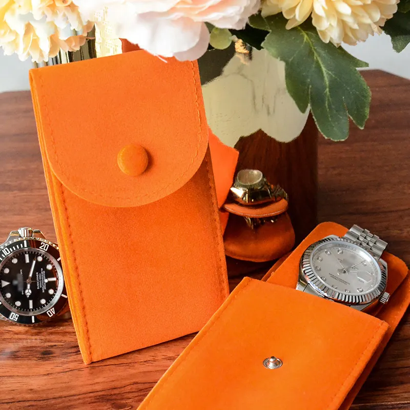 Watch Bag Organizer Watch Accessories Anti-Dust Gift Bag Flannelette And Leather Bags Travel Watch Storage Gift Bags