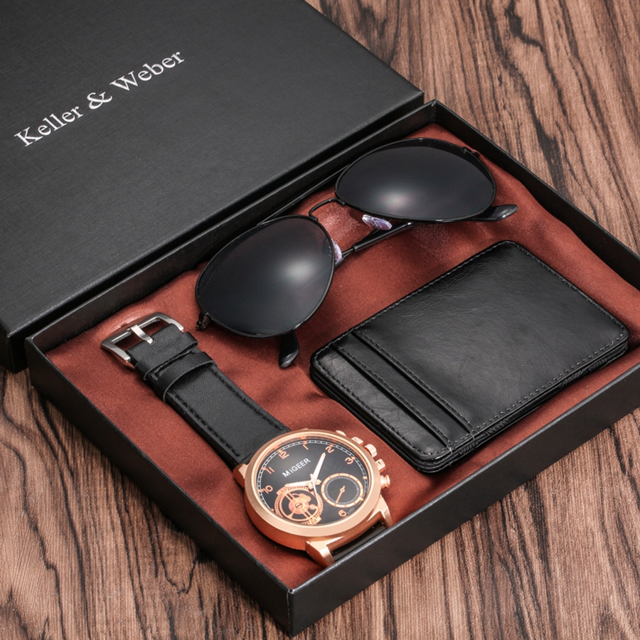 Watch Set for Men with Shades and Wallet Watch Set for Men with Shades and Wallet