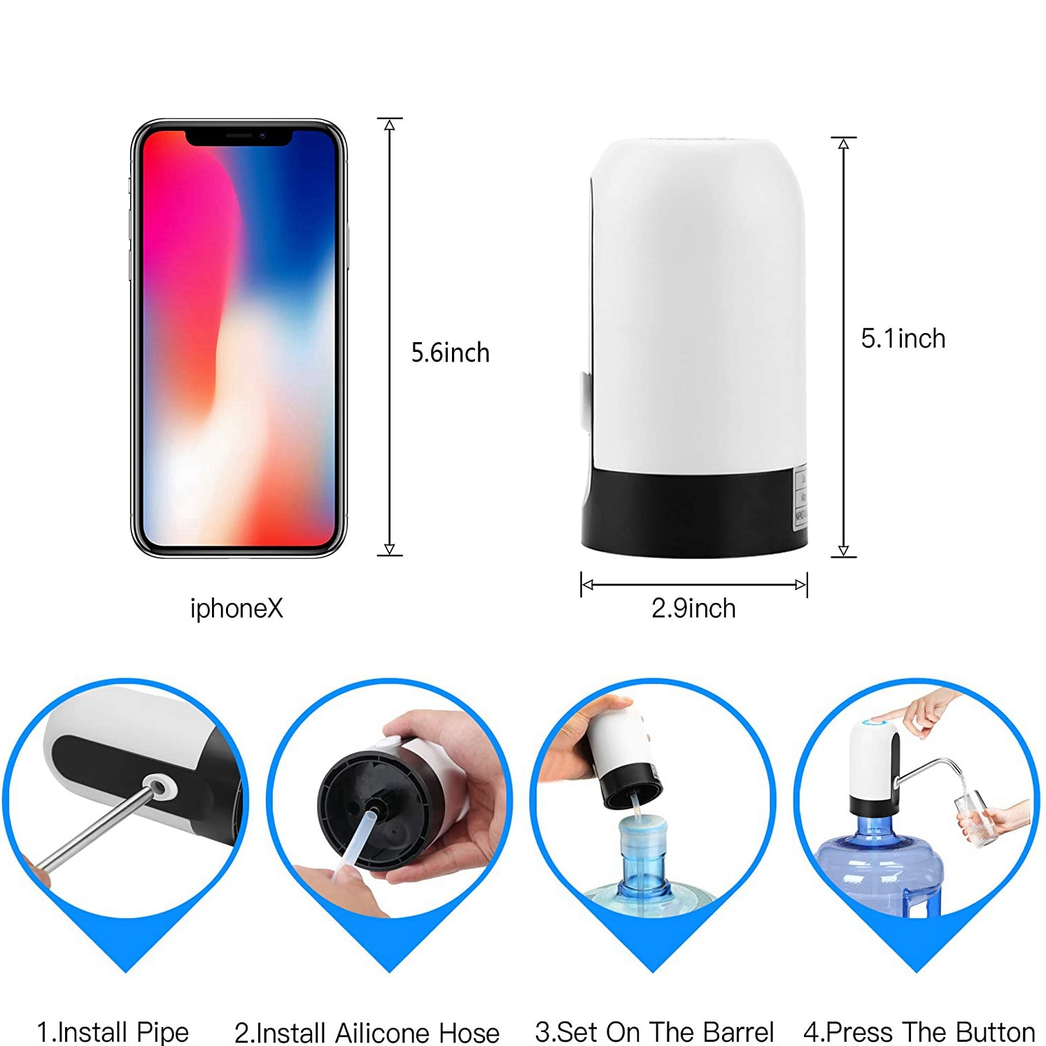 Water Bottle Pump USB Charging Auto Switch Drinking Dispenser Charging Water Pump One Click Auto Switch Drink Pump Water Bottle Pump USB Charging Auto Switch Drinking Dispenser Charging Water Pump One Click Auto Switch Drink Pump