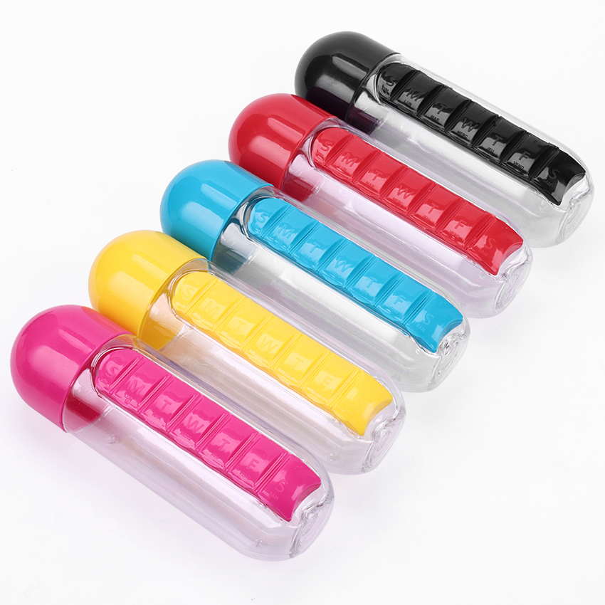 Water Bottle with Pill Holder