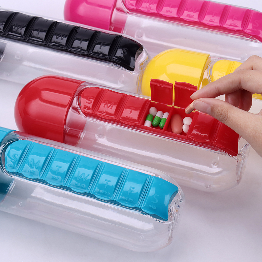 Water Bottle with Pill Holder
