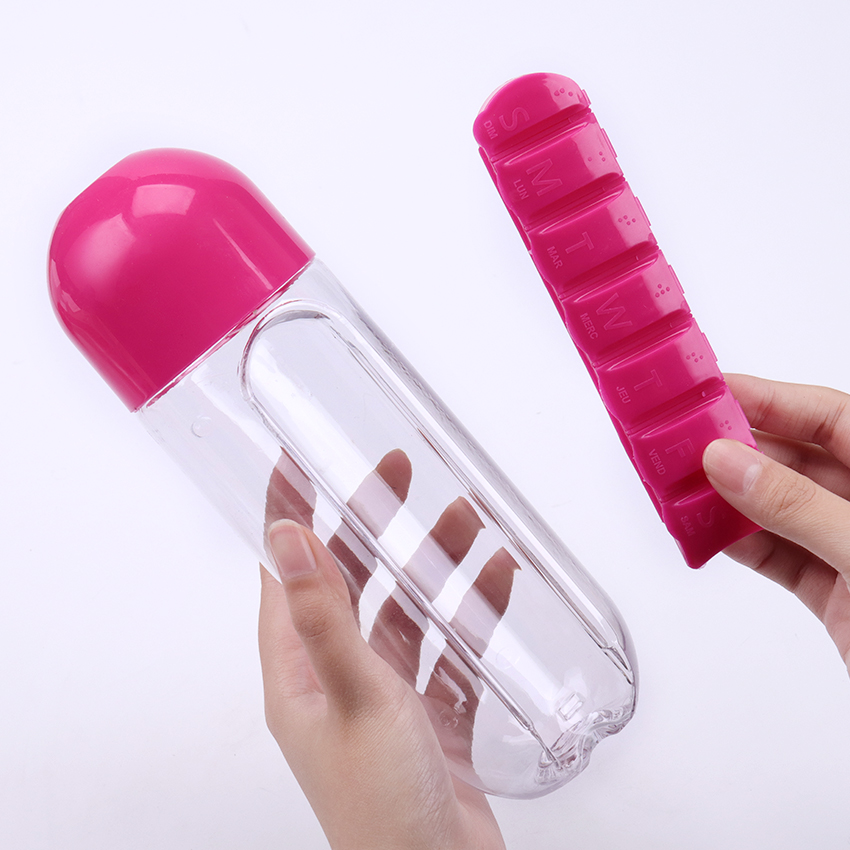 Water Bottle with Pill Holder