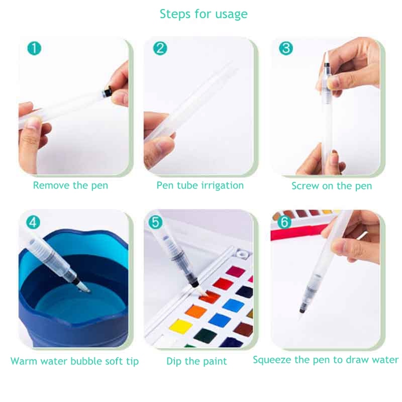 Water Brush Pens Art Tools (6pcs) Water Brush Pens Art Tools (6pcs)