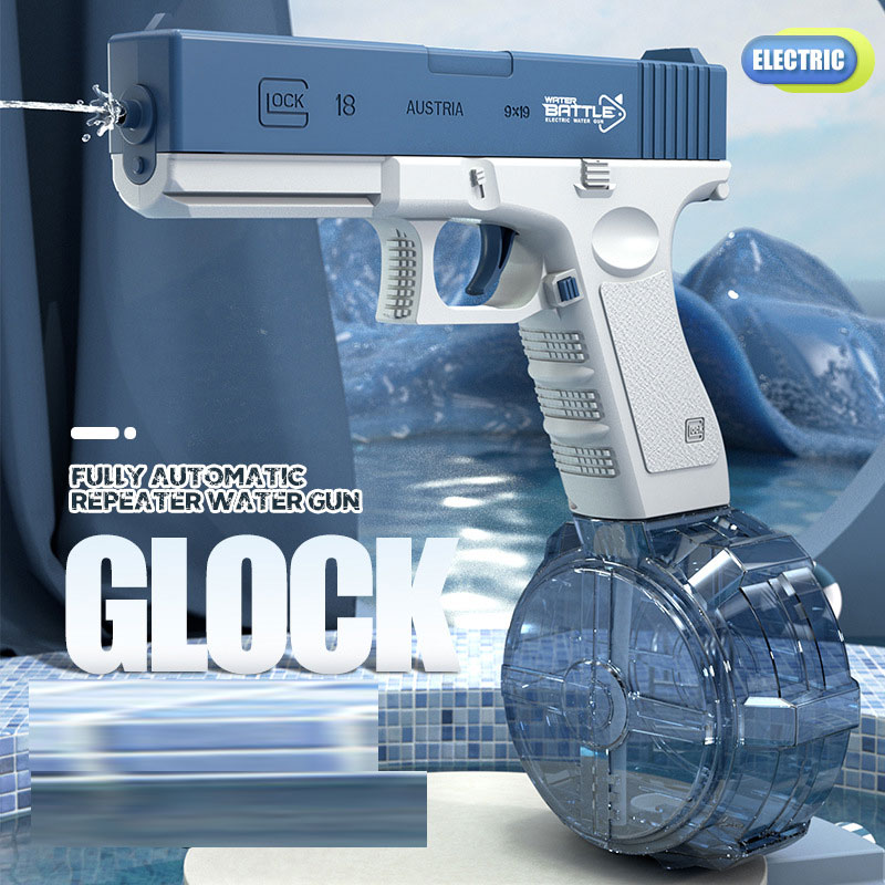 Water Gun Electric Glock Pistol Shooting Toy Full Automatic Summer Water Beach Toy For Kids Boys Girls Adults