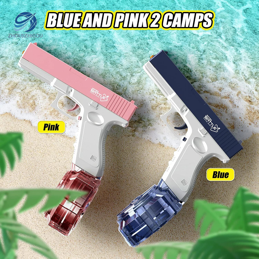Water Gun Electric Glock Pistol Shooting Toy Full Automatic Summer Water Beach Toy For Kids Boys Girls Adults