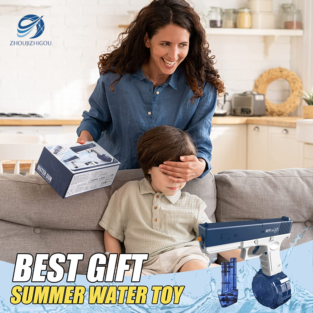 Water Gun Electric Glock Pistol Shooting Toy Full Automatic Summer Water Beach Toy For Kids Boys Girls Adults