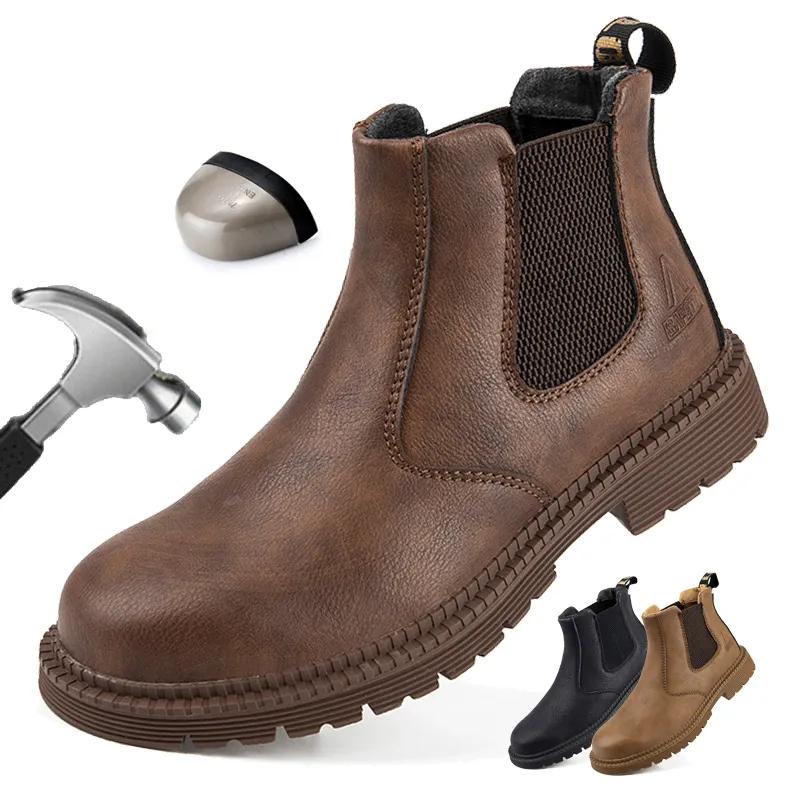 Water Proof Safety Work Shoes For Men Steel Head Leather Boots Male Footwear Indestructible Construction Work Shoes Water Proof Safety Work Shoes For Men Steel Head Leather Boots Male Footwear Indestructible Construction Work Shoes