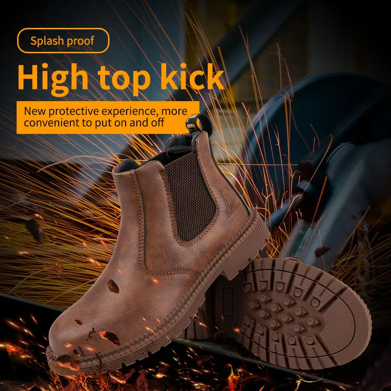 Water Proof Safety Work Shoes For Men Steel Head Leather Boots Male Footwear Indestructible Construction Work Shoes Water Proof Safety Work Shoes For Men Steel Head Leather Boots Male Footwear Indestructible Construction Work Shoes