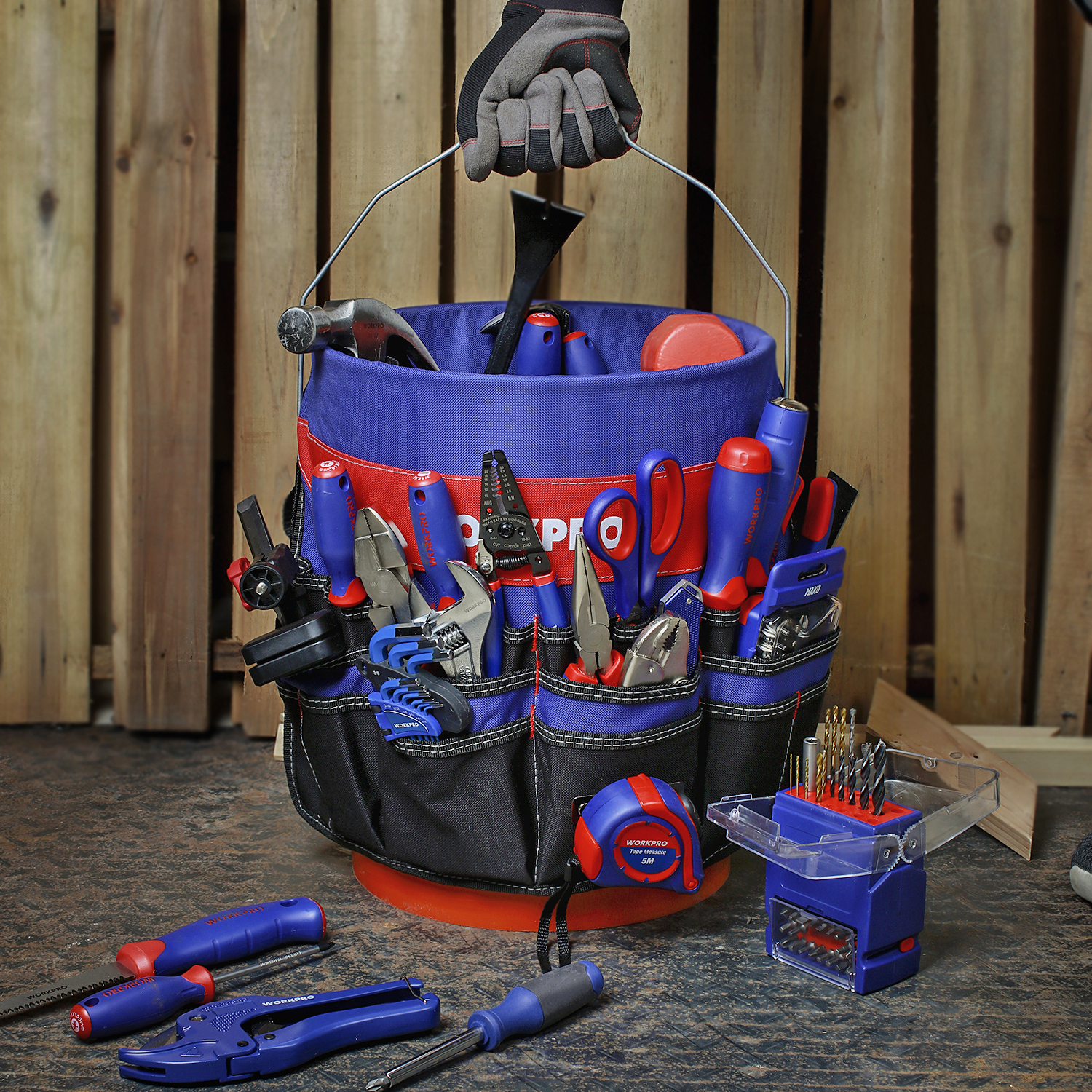 Water Resistant Foldable Tool Bucket Organizer
