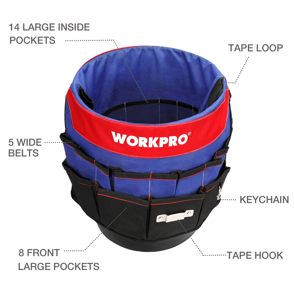 Water Resistant Foldable Tool Bucket Organizer