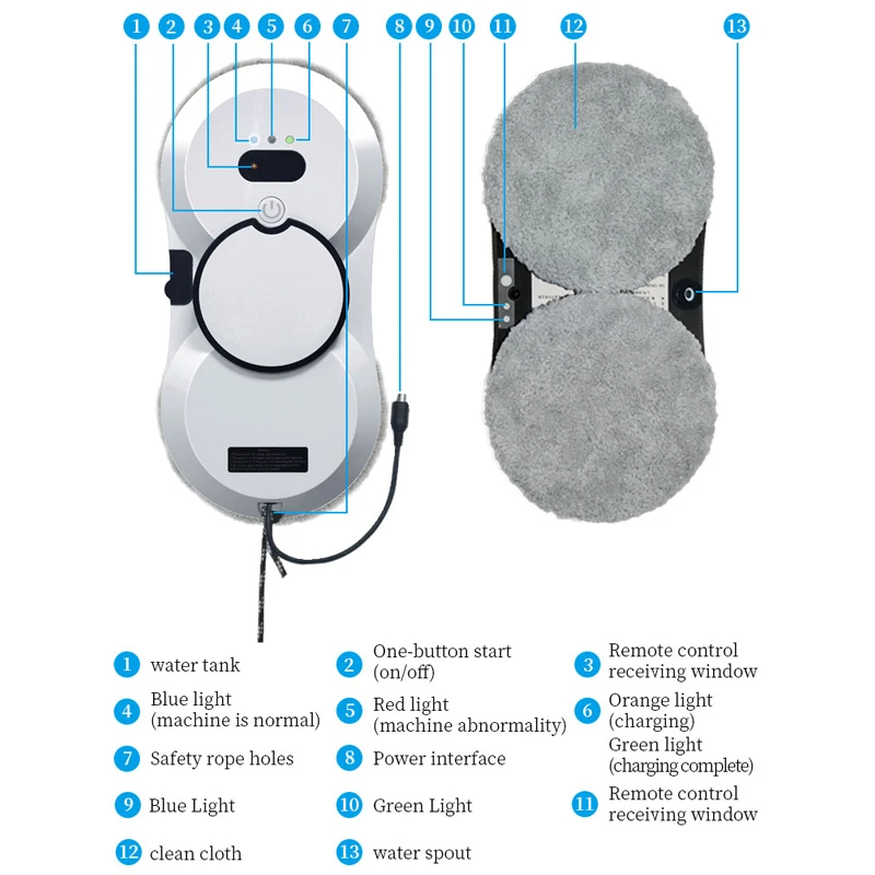 Water Spray Window Cleaning Robot Intelligent High-Rise Double-Sided Brushless Motor Glass Cleaner Spray Type Water Spray Window Cleaning Robot Intelligent High-Rise Double-Sided Brushless Motor Glass Cleaner Spray Type