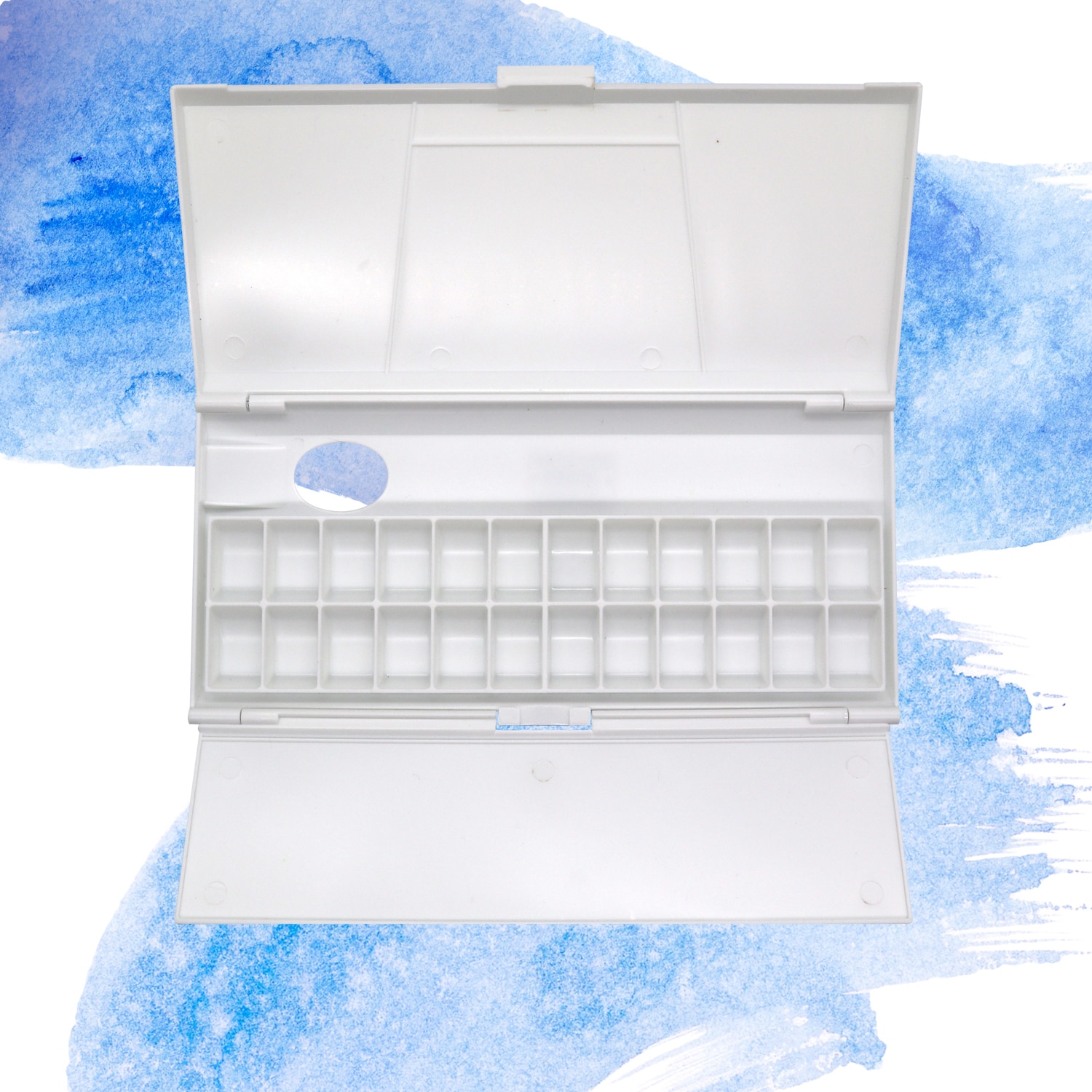 Watercolor Paint Palette 24 Grid with Thumb Hole Watercolor Paint Palette 24 Grid with Thumb Hole