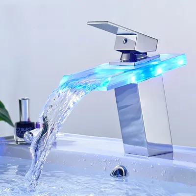 Waterfall Faucet LED Colour Changing Tap Waterfall Faucet LED Colour Changing Tap