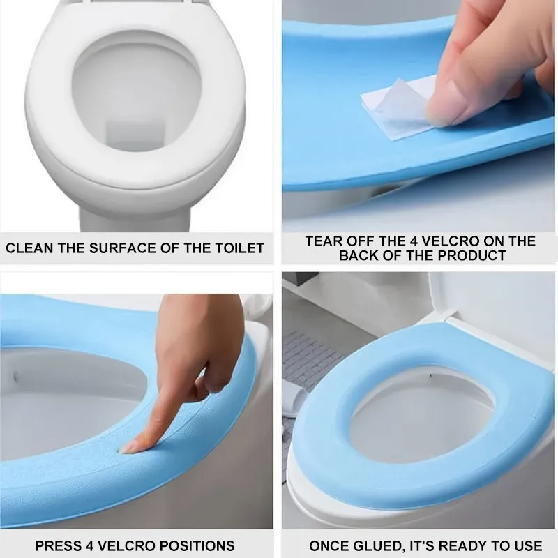 Waterpoof Soft Toilet Seat Cover Bathroom Washable Closestool Mat Pad Cushion O-shape Toilet seat Bidet Toilet Cover