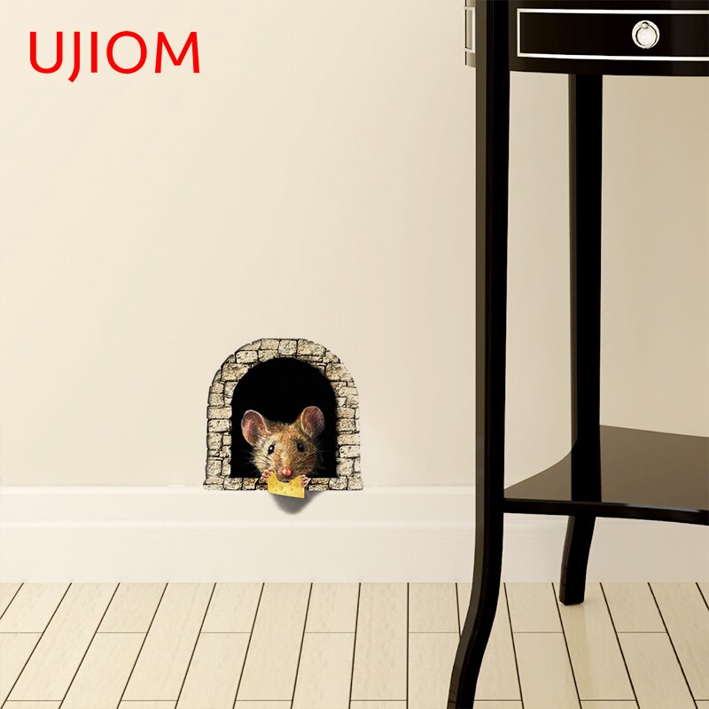 Waterproof 3D Mouse Hole Decal