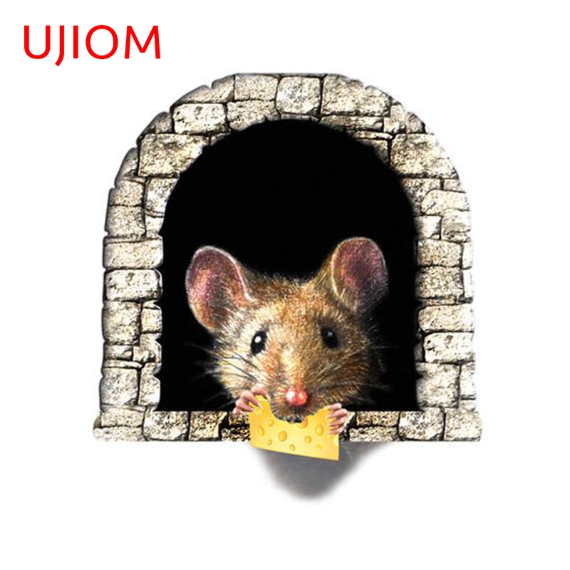 Waterproof 3D Mouse Hole Decal