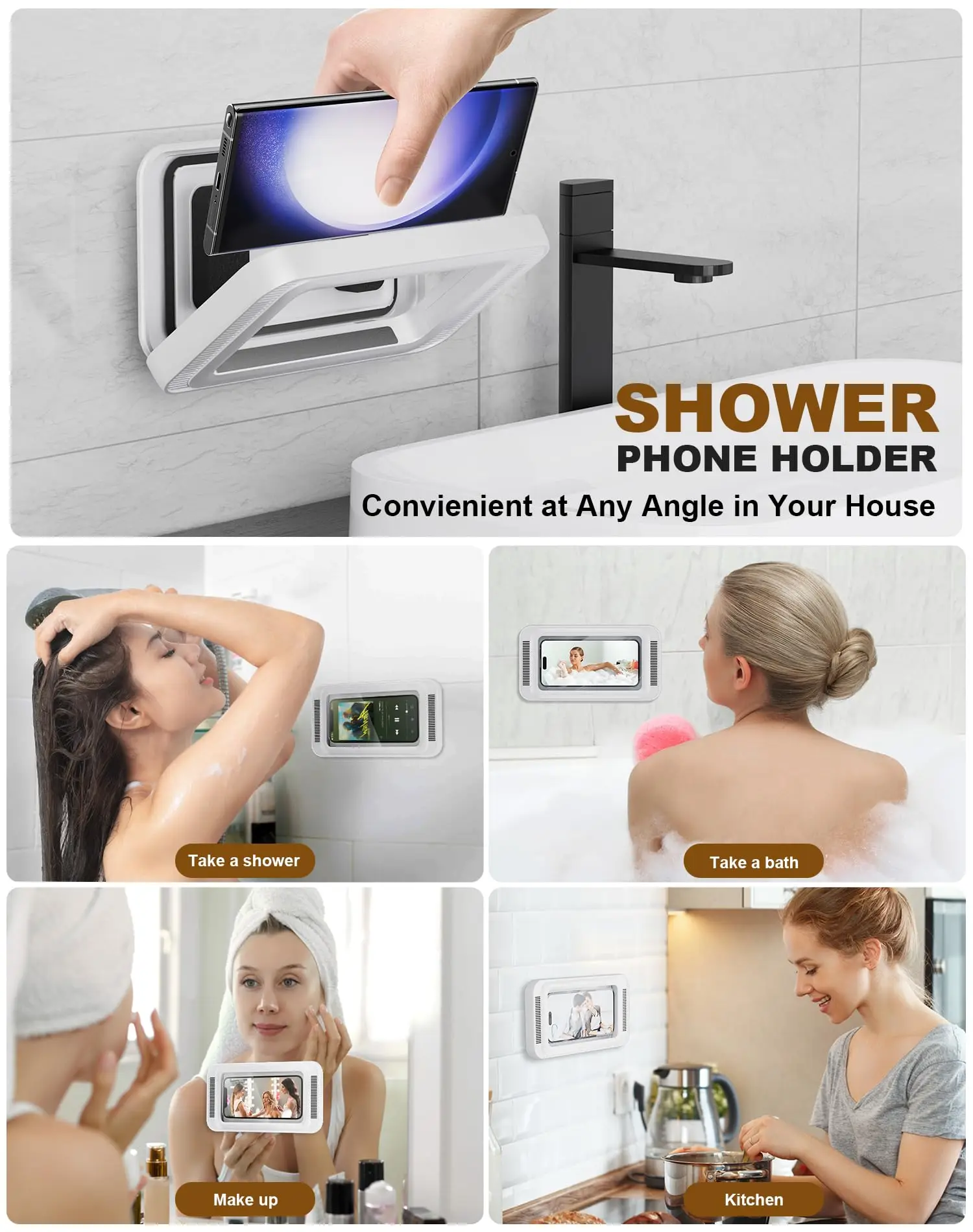 Waterproof Anti Fog Shower Holder for Phone