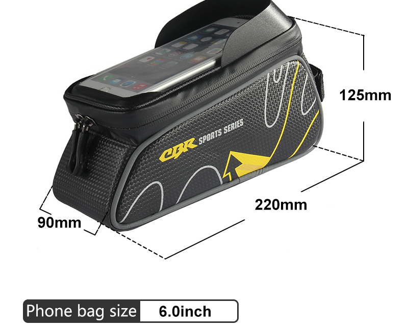 Waterproof Bike Bag Top Tube with Phone Holder
