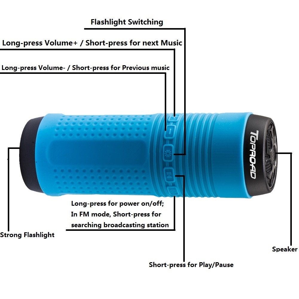 Waterproof Bluetooth Speaker Bicycle Flashlight Waterproof Bluetooth Speaker Bicycle Flashlight