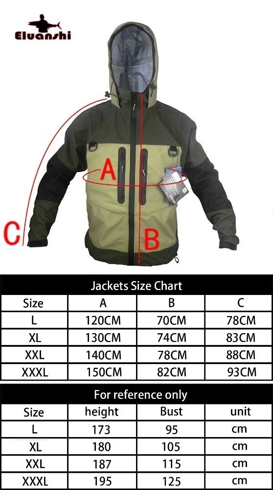 Waterproof Breathable Fly Fishing Clothes Wader Jacket Wading Clothing Apparel