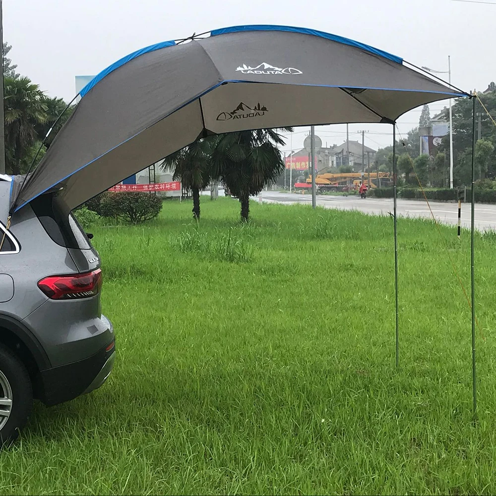 Waterproof Car Rear Tent Camping Shelter Outdoor Car Tent Beach Sun Shelter Awning Shelter Automobile Rooftop Rain