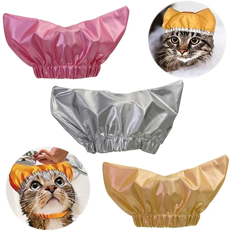 Waterproof Cat Shower Cap Dog Shower Cap Adjustable Cat Bath Hats Universal Pet Hat Pet Grooming Supplies Waterproof Cat Shower Cap Dog Shower Cap Adjustable Cat Bath Hats Universal Pet Hat Pet Grooming Supplies