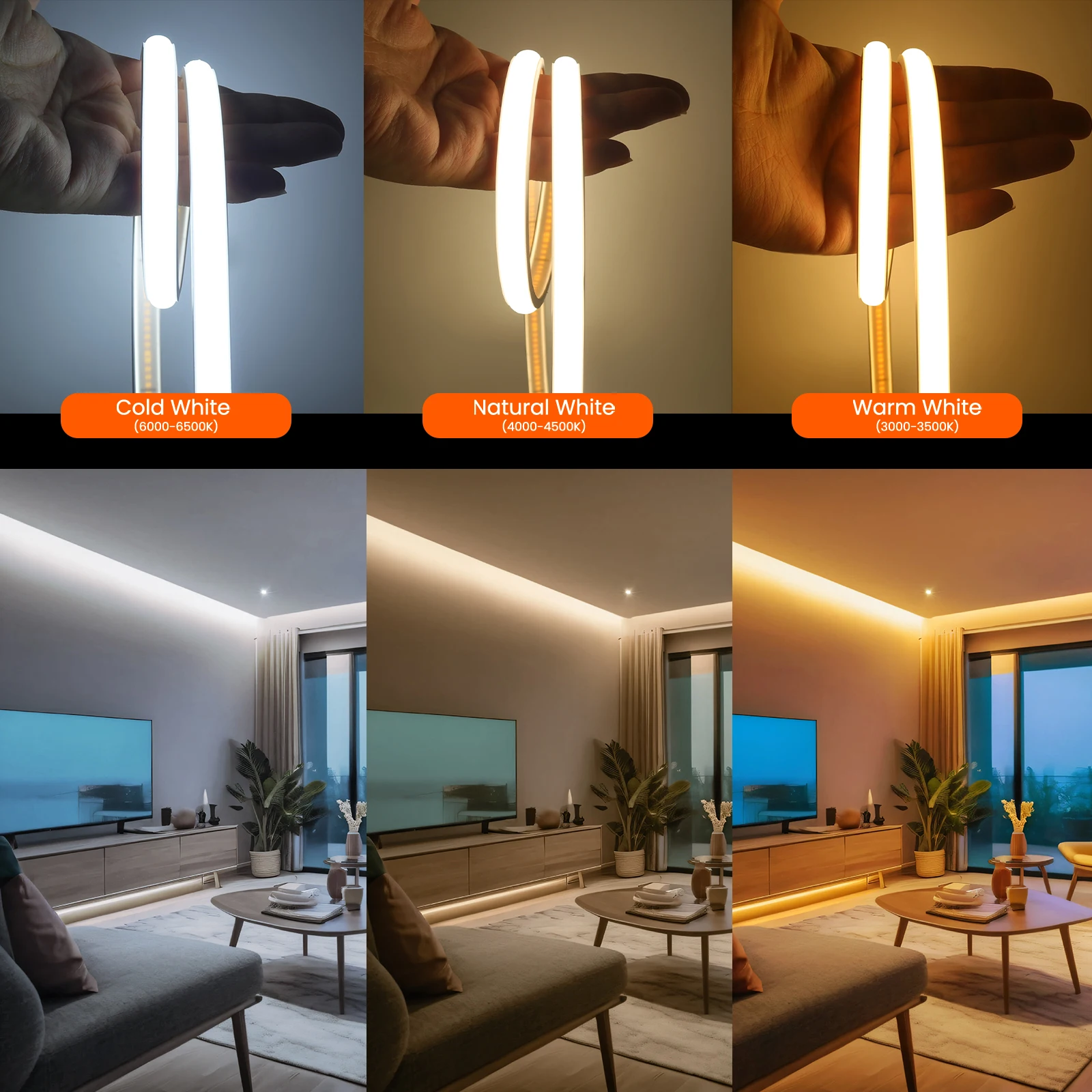 Waterproof COB LED Strip Light 12V 24V Flexible LED Neon Light 0.5-20M 320LEDs High Density Linear Lighting COB LED Waterproof COB LED Strip Light 12V 24V Flexible LED Neon Light 0.5-20M 320LEDs High Density Linear Lighting COB LED