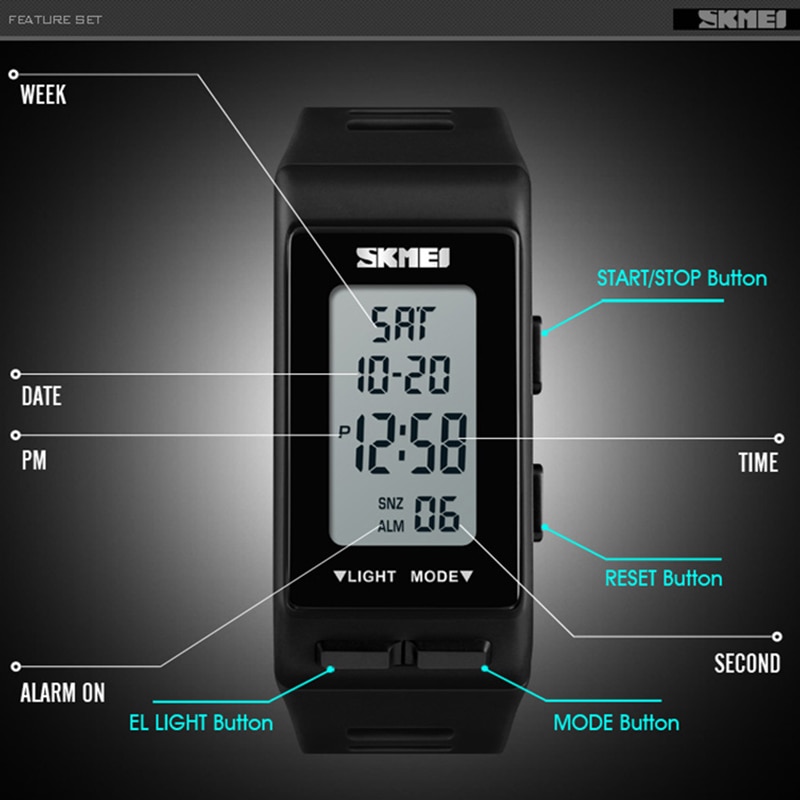 Waterproof Digital Watch Unisex Wristwatch Waterproof Digital Watch Unisex Wristwatch