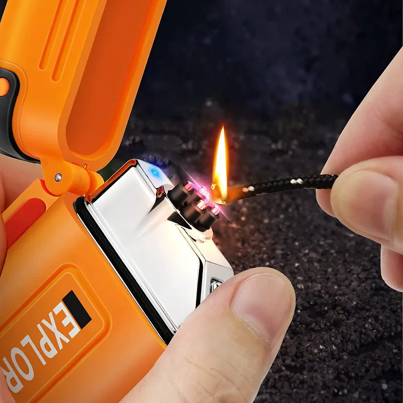Waterproof Double Arc Lighter USB Rechargeable Windproof Plasma Lighter Outdoor Camping Flameless Waterproof Double Arc Lighter USB Rechargeable Windproof Plasma Lighter Outdoor Camping Flameless