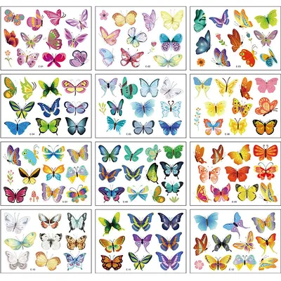 Waterproof Fake Butterfly Tattoo Stickers Waterproof Fake Butterfly Tattoo Stickers