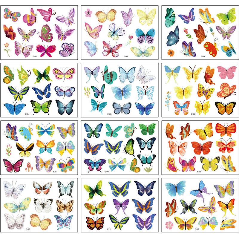 Waterproof Fake Butterfly Tattoo Stickers Waterproof Fake Butterfly Tattoo Stickers