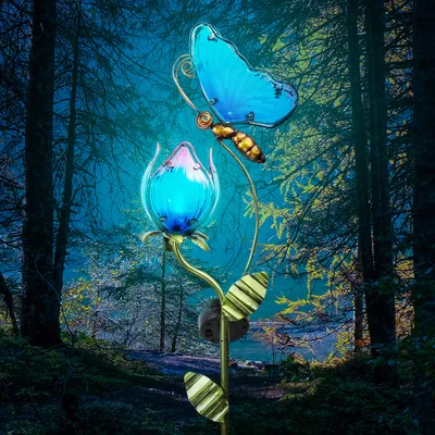 Waterproof Garden Solar Butterfly Light with Flower Waterproof Garden Solar Butterfly Light with Flower