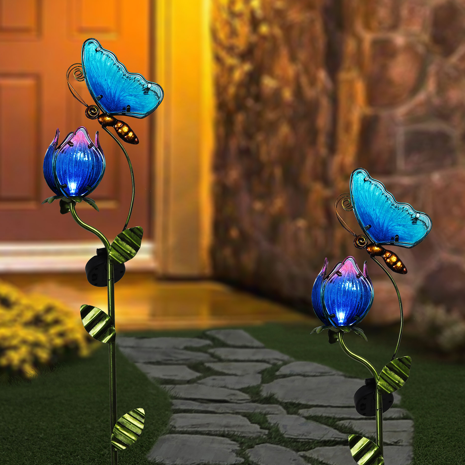Waterproof Garden Solar Butterfly Light with Flower Waterproof Garden Solar Butterfly Light with Flower