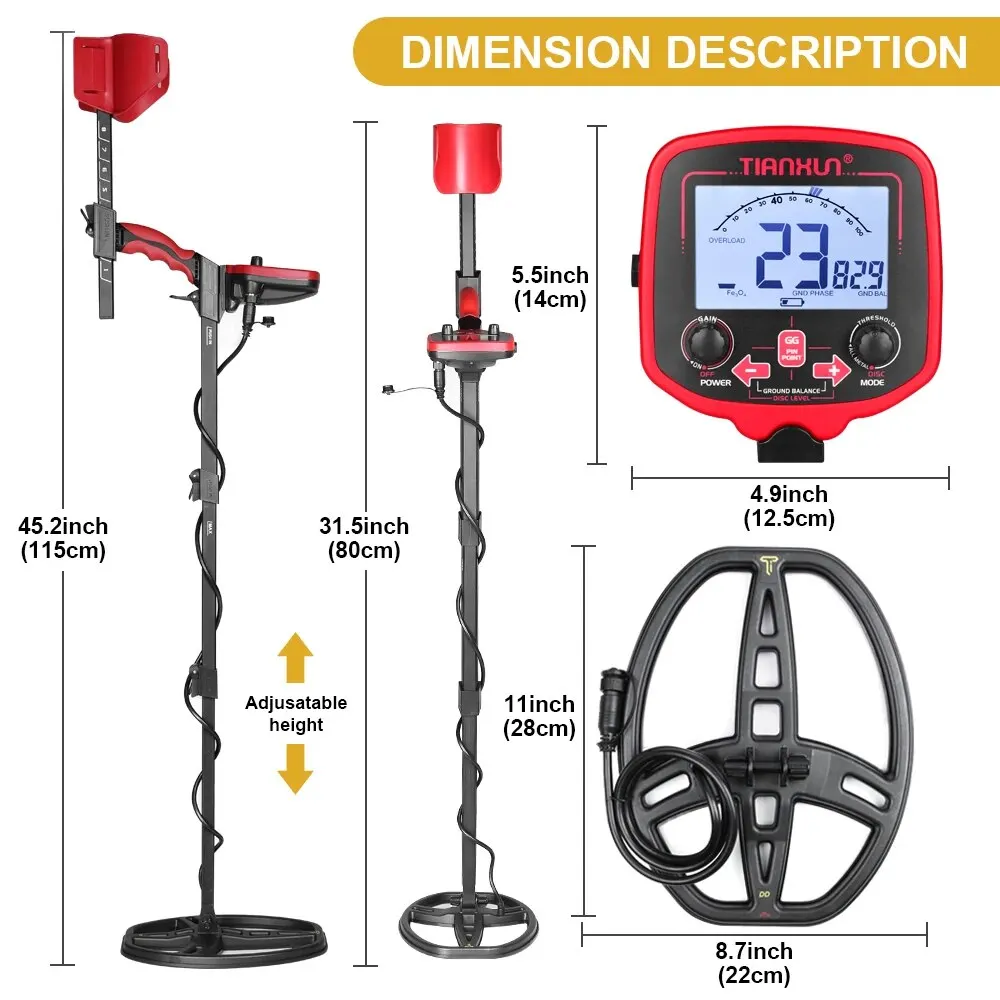 Waterproof Metal Detector Gold Metal Detector High Performance Underground Metal Detector Finder Treasure Hunter Gold Waterproof Metal Detector Gold Metal Detector High Performance Underground Metal Detector Finder Treasure Hunter Gold