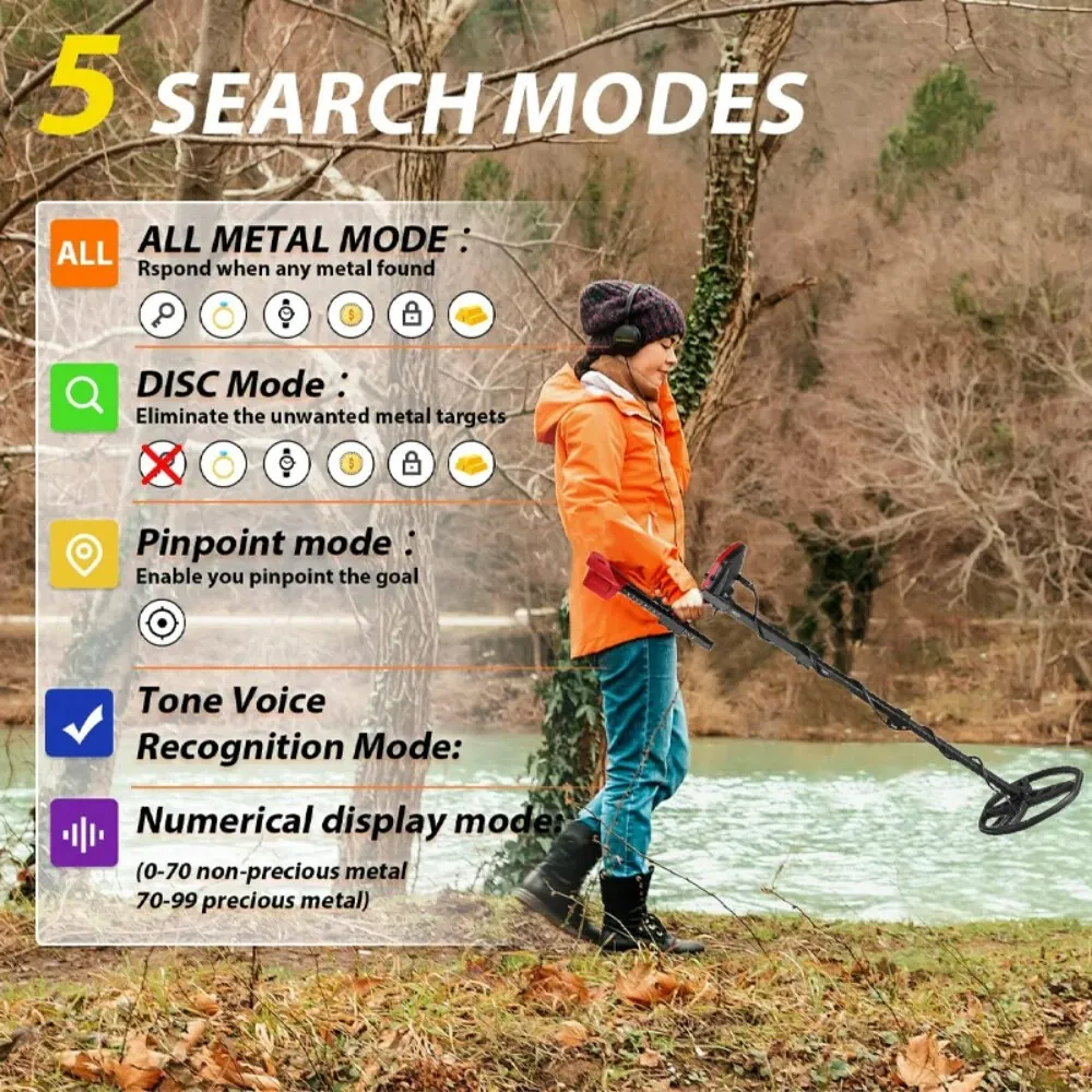 Waterproof Metal Detector Gold Metal Detector High Performance Underground Metal Detector Finder Treasure Hunter Gold Waterproof Metal Detector Gold Metal Detector High Performance Underground Metal Detector Finder Treasure Hunter Gold