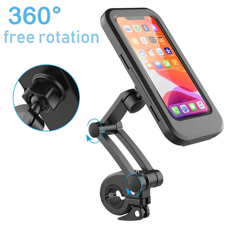 Waterproof Motorcycle Bike Mobile Phone Holder Support Universal Bicycle GPS 360° Swivel Adjustable Motorcycle