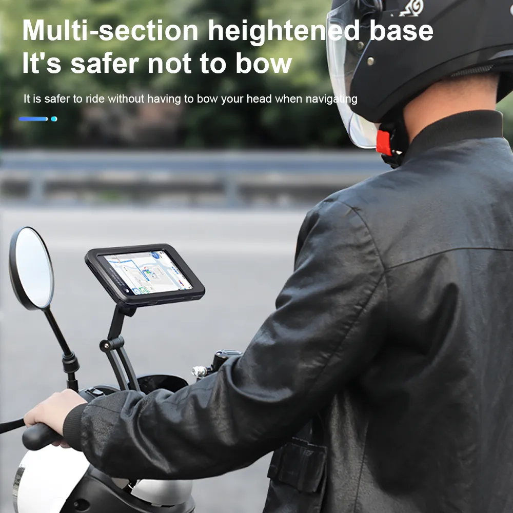 Waterproof Motorcycle Bike Mobile Phone Holder Support Universal Bicycle GPS 360° Swivel Adjustable Motorcycle