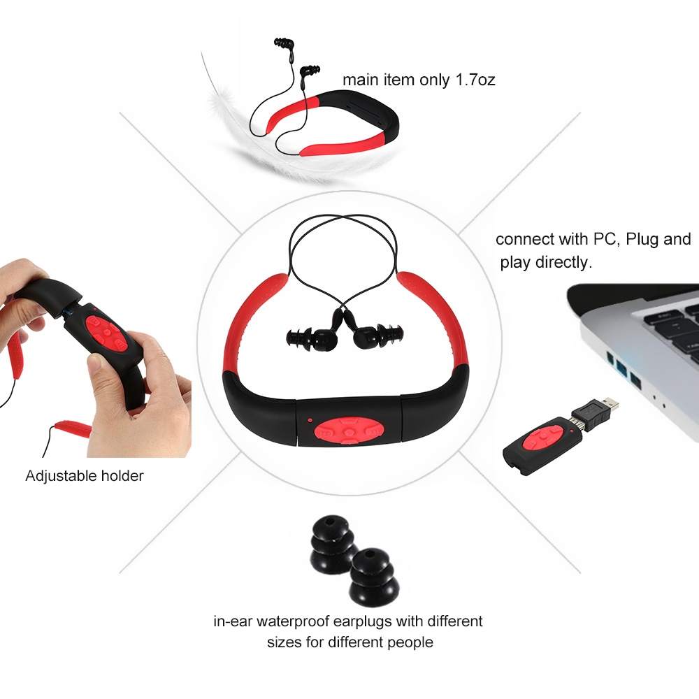 Waterproof MP3 Player Swimming Headphones Waterproof MP3 Player Swimming Headphones
