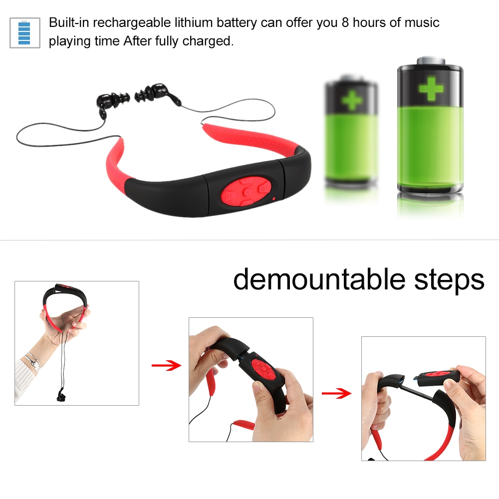 Waterproof MP3 Player Swimming Headphones Waterproof MP3 Player Swimming Headphones