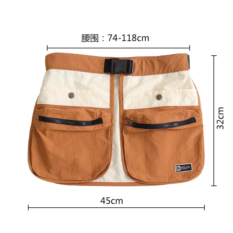 Waterproof Multi-Functional Multi-Pocket Waist Bag Large Capacity Zipper for Running Outdoor Use Wrap-Around Skirt Waterproof Multi-Functional Multi-Pocket Waist Bag Large Capacity Zipper for Running Outdoor Use Wrap-Around Skirt