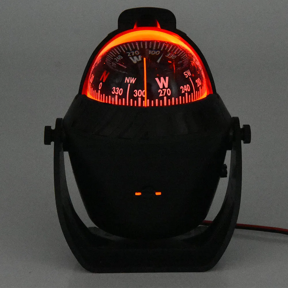Waterproof Nautical Compass Sea Pivoting Marine Boat Compass With Electronic LED Night Light For Marine Navigation