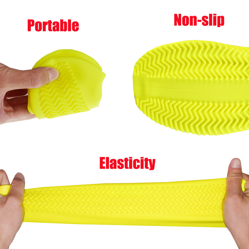 Waterproof Non Slip Silicone Shoes High Elastic Wear Resistant Unisex Rain Boots for Outdoor Rainy Day Reusable Shoe