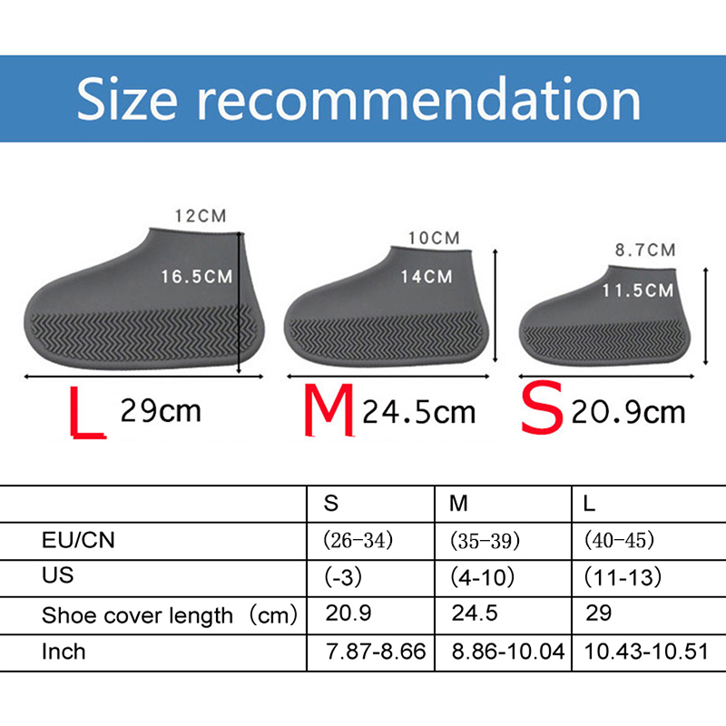 Waterproof Non Slip Silicone Shoes High Elastic Wear Resistant Unisex Rain Boots for Outdoor Rainy Day Reusable Shoe
