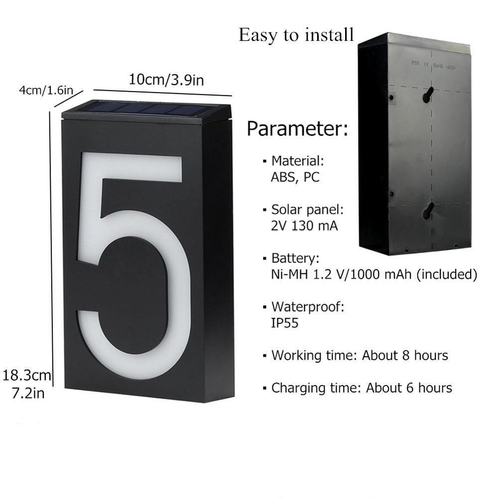 Waterproof Outdoor Solar House Number Waterproof Outdoor Solar House Number