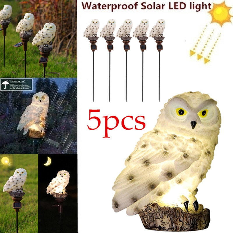 Waterproof Owl Solar Lights (5 pcs)