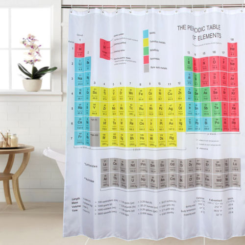 Waterproof Periodic Table Shower Curtain