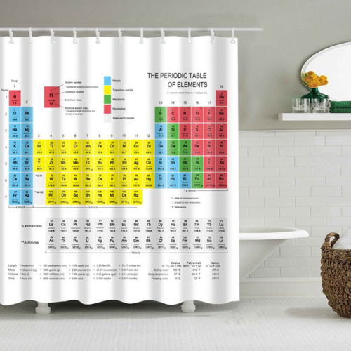 Waterproof Periodic Table Shower Curtain Waterproof Periodic Table Shower Curtain
