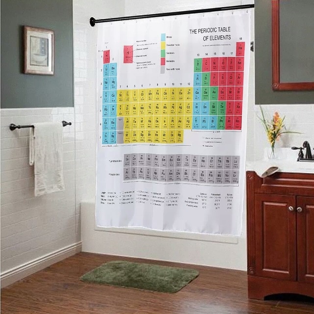Waterproof Periodic Table Shower Curtain Waterproof Periodic Table Shower Curtain