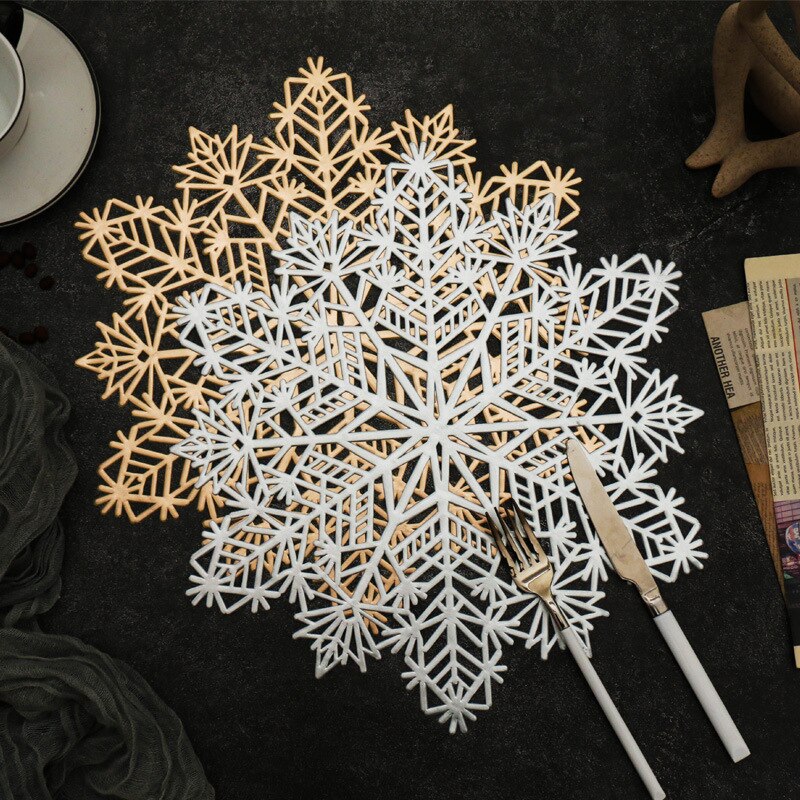 Waterproof PVC Snowflake Placemat Waterproof PVC Snowflake Placemat